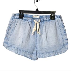 New Aeropostale Light Blue Jean Drawstring Women's XS Short Shorts NWOT